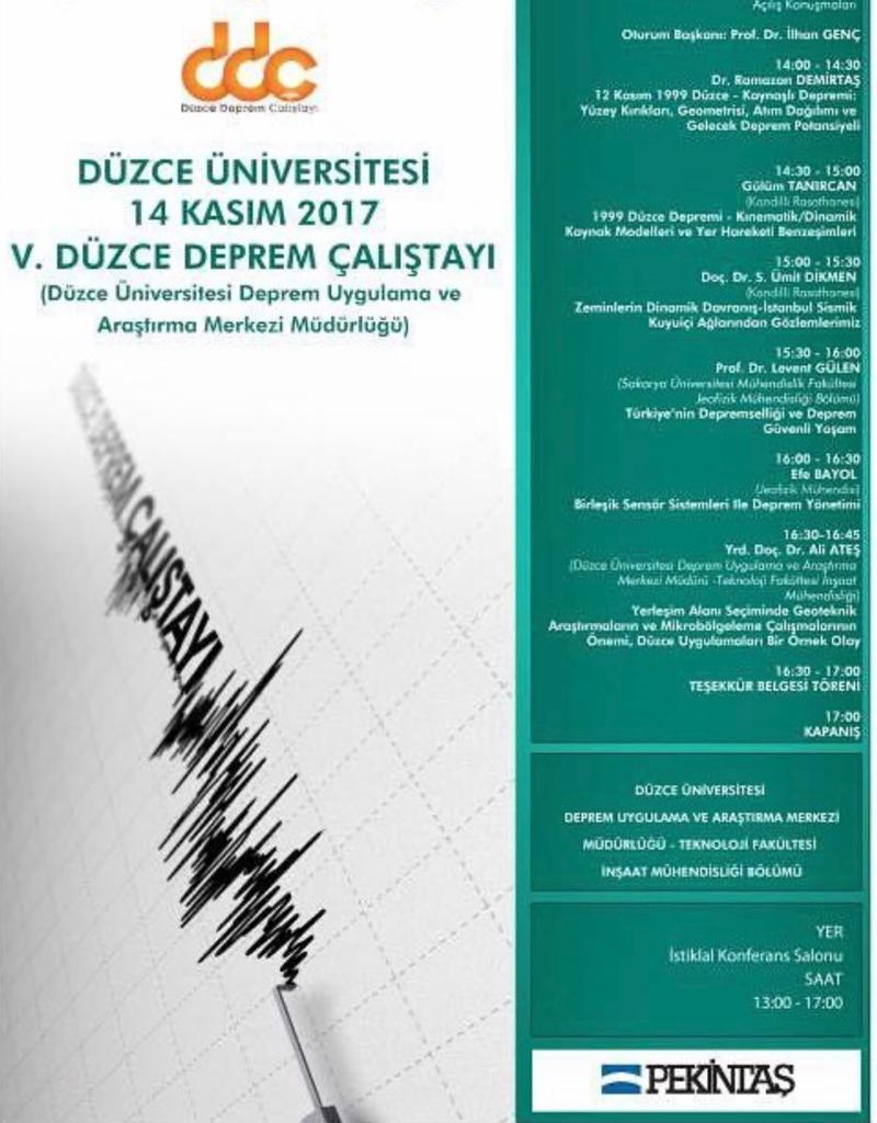  5.Düzce Deprem Çalıştayı gerçekleştirildi